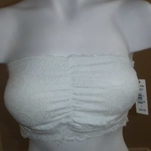 Womens Blake & Co Lace BANDEAU Bralette Bra Size LARGE  1X padded strapless NWT
